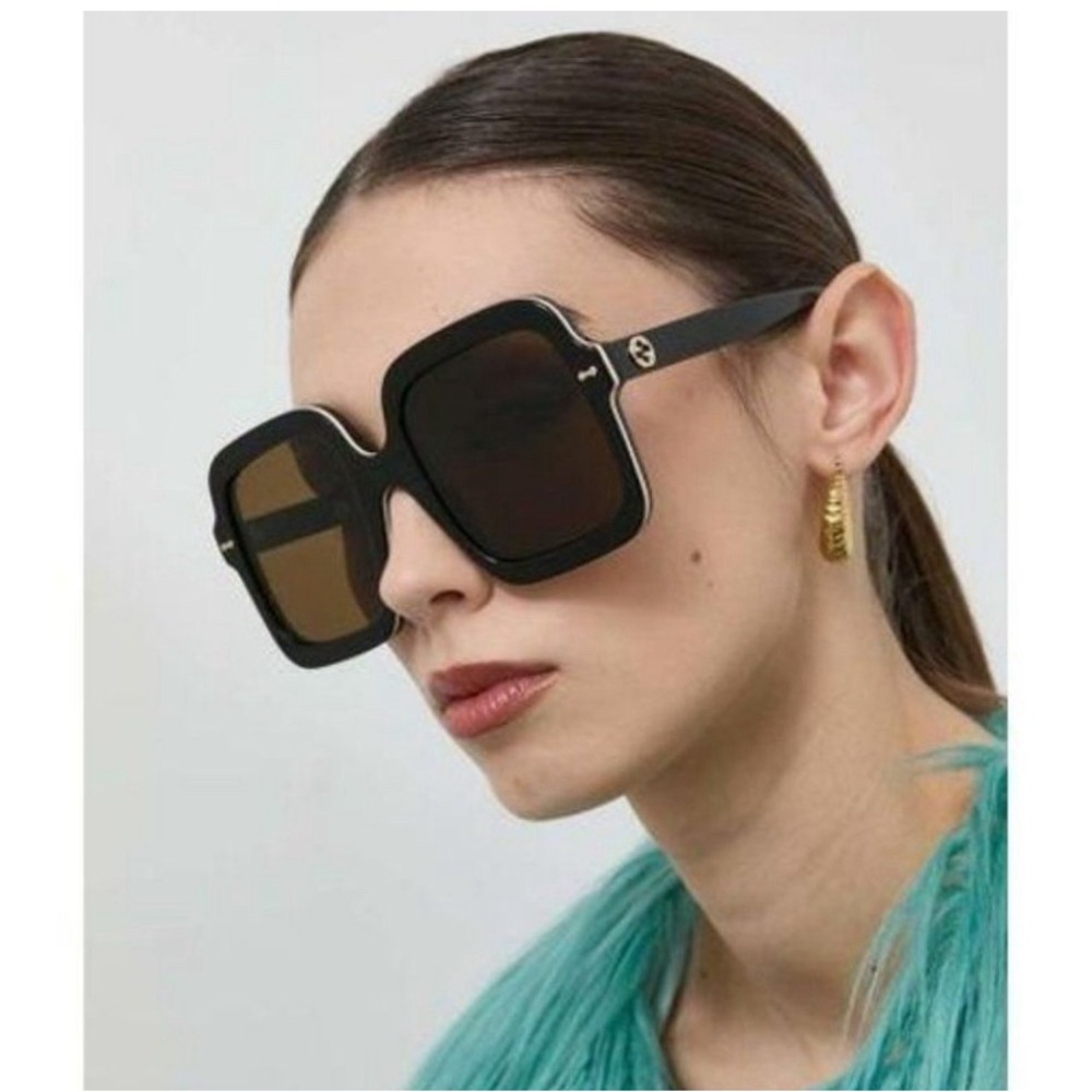 NEW GG1241S 001 GUCCI SQUARE WOMEN BROWN SUNGLASSES GUCCI WOMEN EYEWEAR - Picture 1 of 13